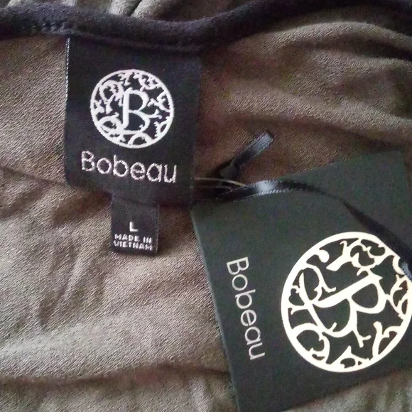 Bobeau Tipped Wrap Top Olive/Black Size L - Picture 10 of 10